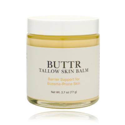 Buttr tallow skin balm jar on a white background