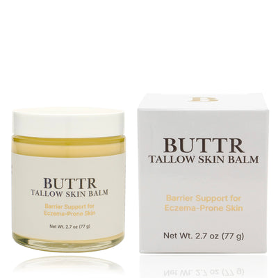 Buttr Tallow Skin Balm jar and packaging on a white background